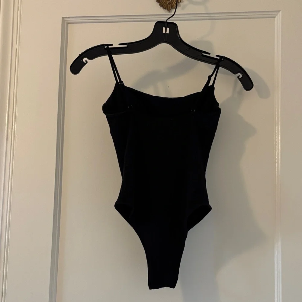 Angie Bauer S Black Ribbed Bodysuit - Picture 2 of 11